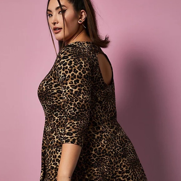 NWT Torrid Betsey Johnson Leopard Skater Dress - Picture 3 of 5